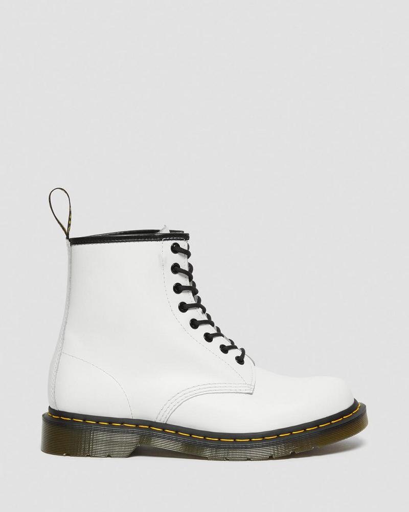 Men's Dr Martens 1460 Smooth Leather Lace Up Boots White | AU 535BEX